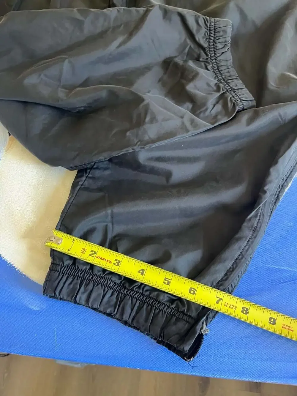 Vintage Nike Nylon Track Pants Black with Embroidered Mini Swoosh